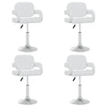 Sillas de comedor giratorias 4 unidades cuero sintético blanco