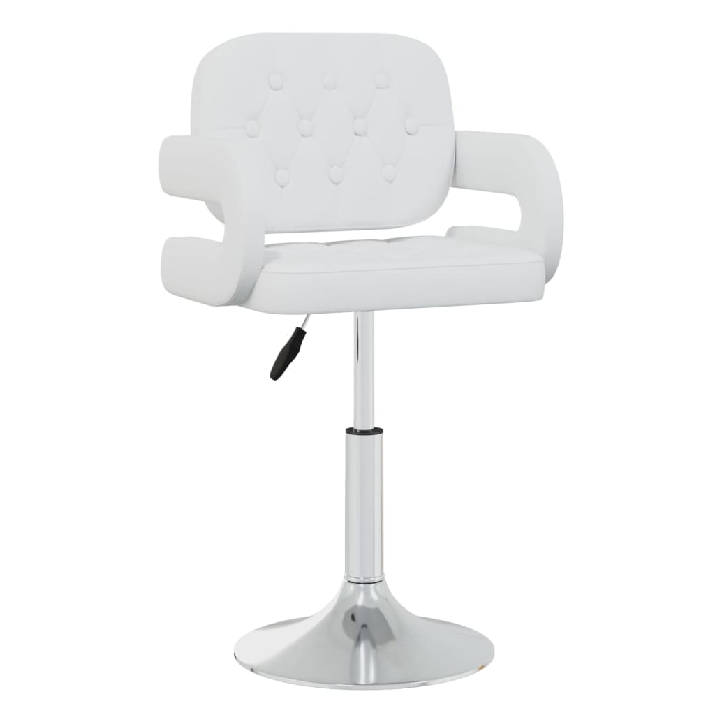 Sillas de comedor giratorias 4 unidades cuero sintético blanco