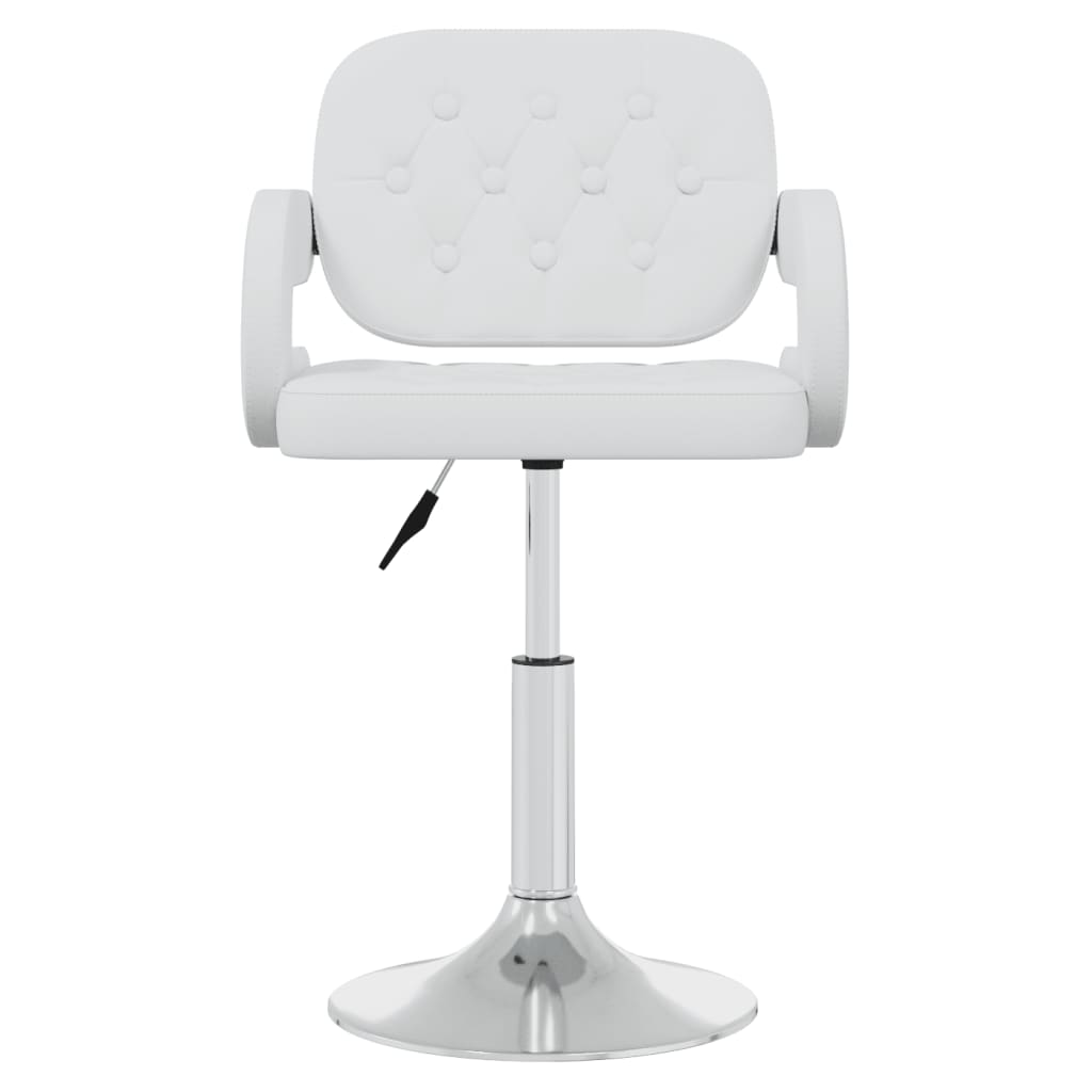 Sillas de comedor giratorias 4 unidades cuero sintético blanco