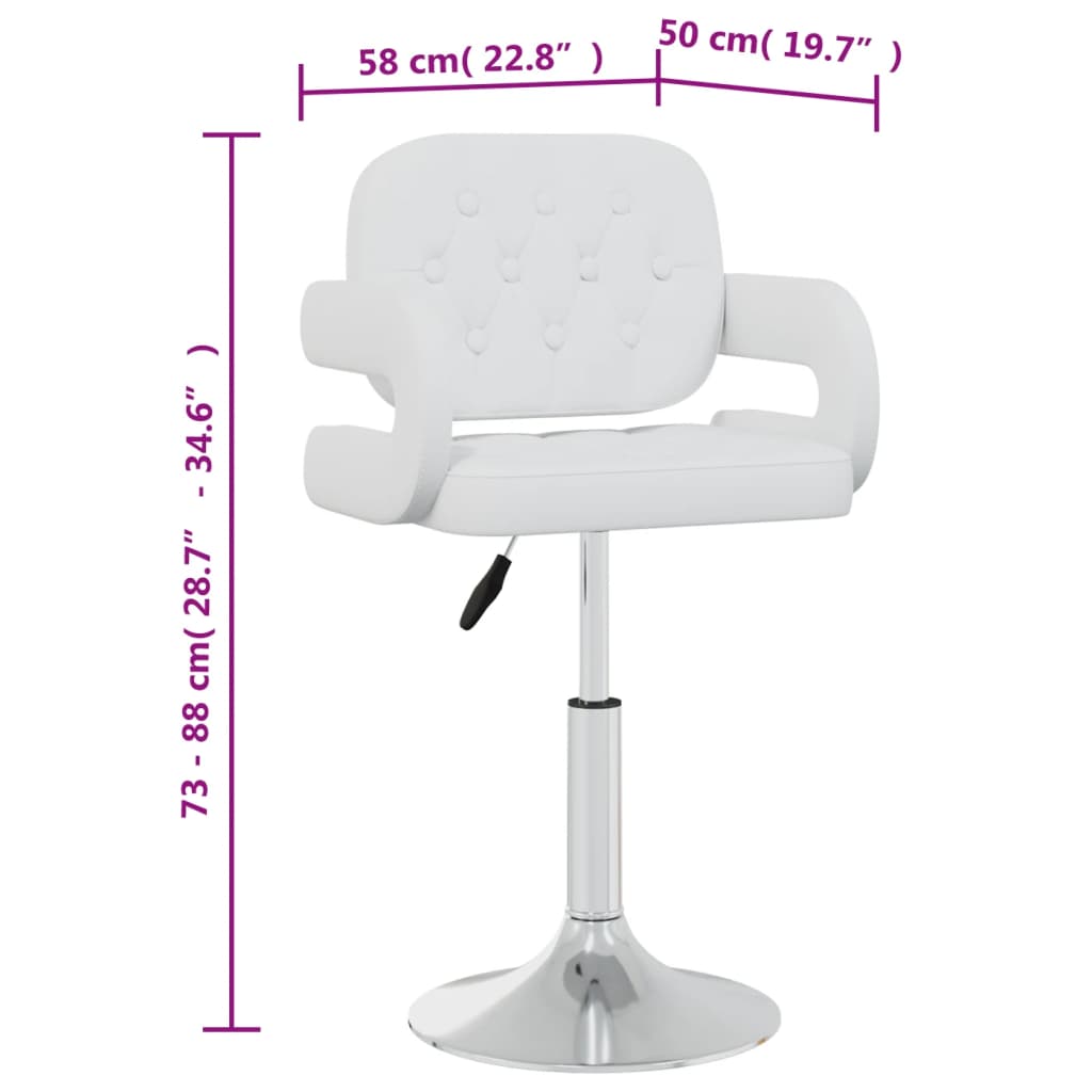 Sillas de comedor giratorias 4 unidades cuero sintético blanco