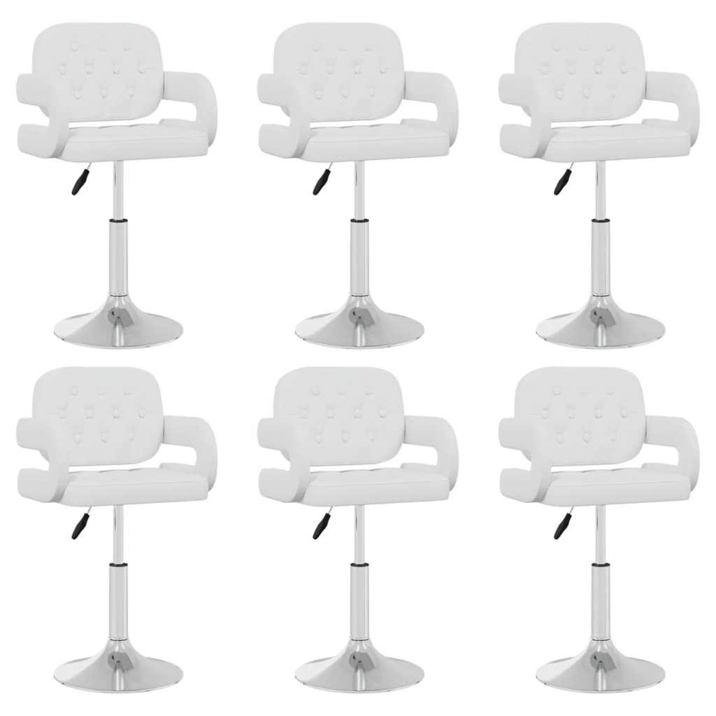 Sillas de comedor giratorias 4 unidades cuero sintético blanco