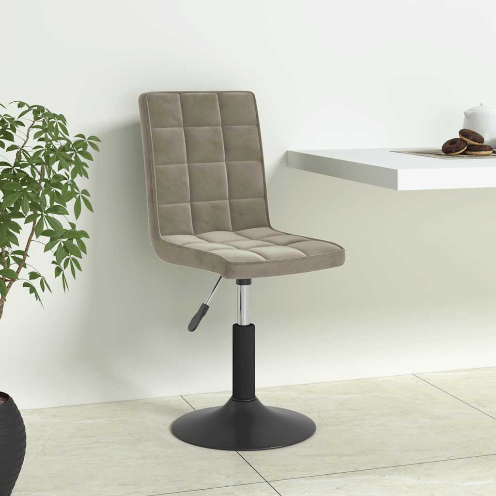 Sillas de comedor giratorias 2 uds de terciopelo gris claro