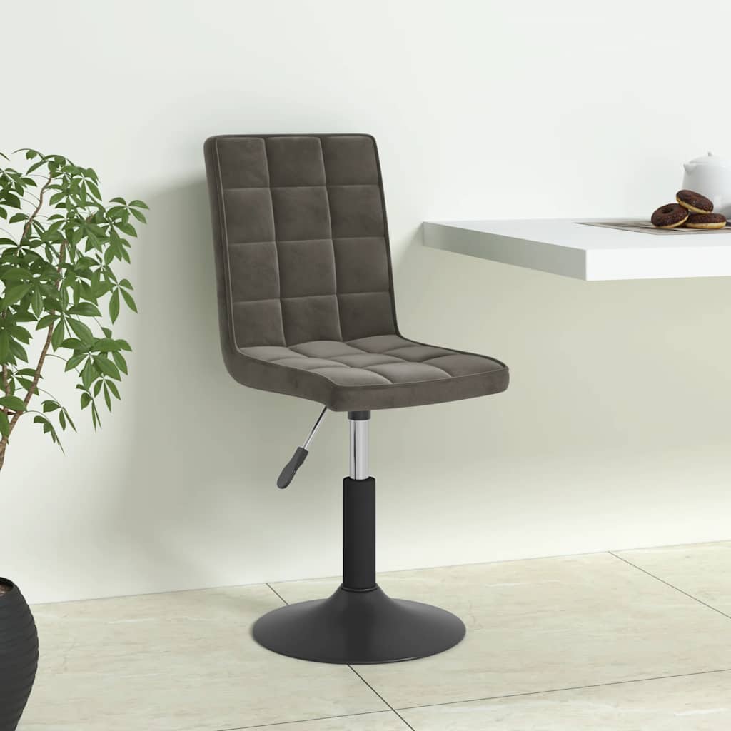 Sillas de comedor giratorias 2 uds de terciopelo gris claro