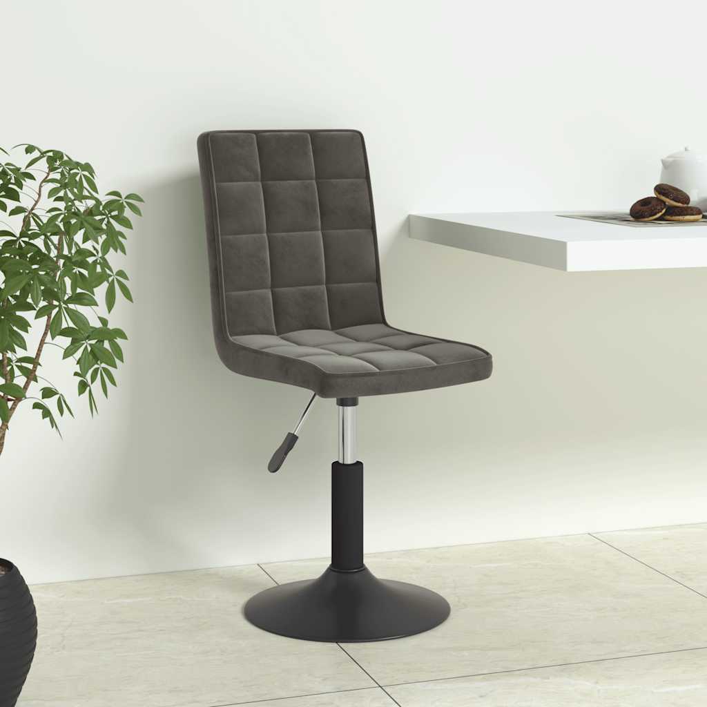Sillas de comedor giratorias 2 uds de terciopelo gris claro