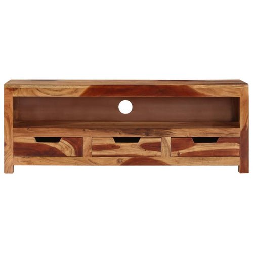 Mueble de TV madera maciza de acacia 110x30x40 cm
