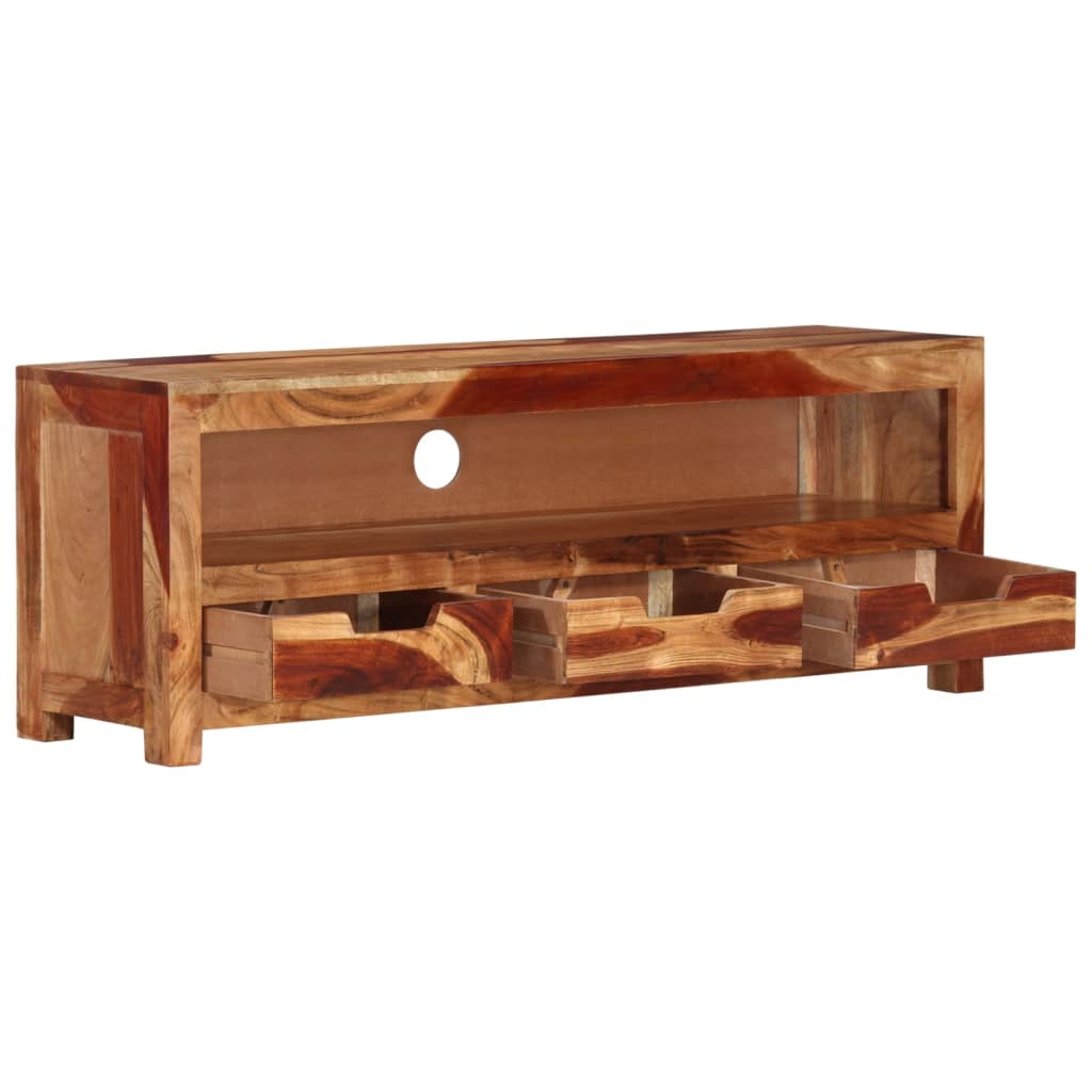 Mueble de TV madera maciza de acacia 110x30x40 cm