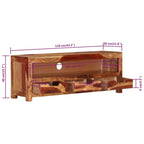 Mueble de TV madera maciza de acacia 110x30x40 cm