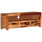 Mueble de TV madera maciza de acacia 110x30x40 cm