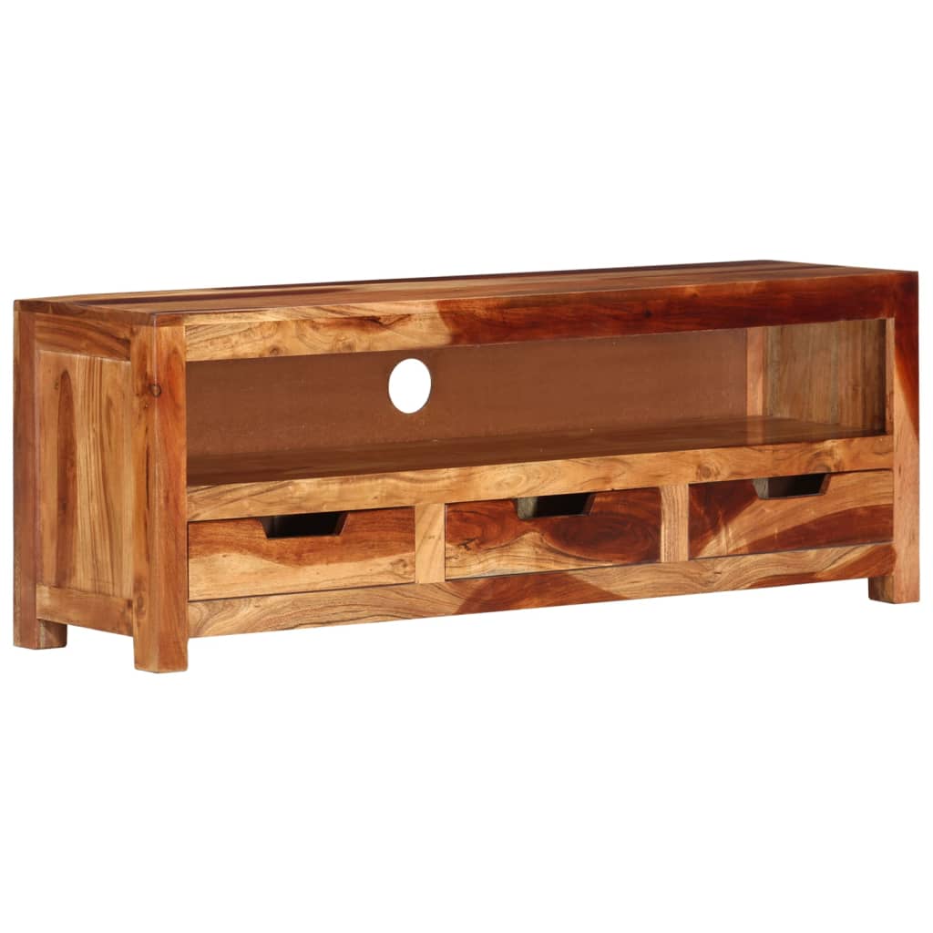 Mueble de TV madera maciza de acacia 110x30x40 cm