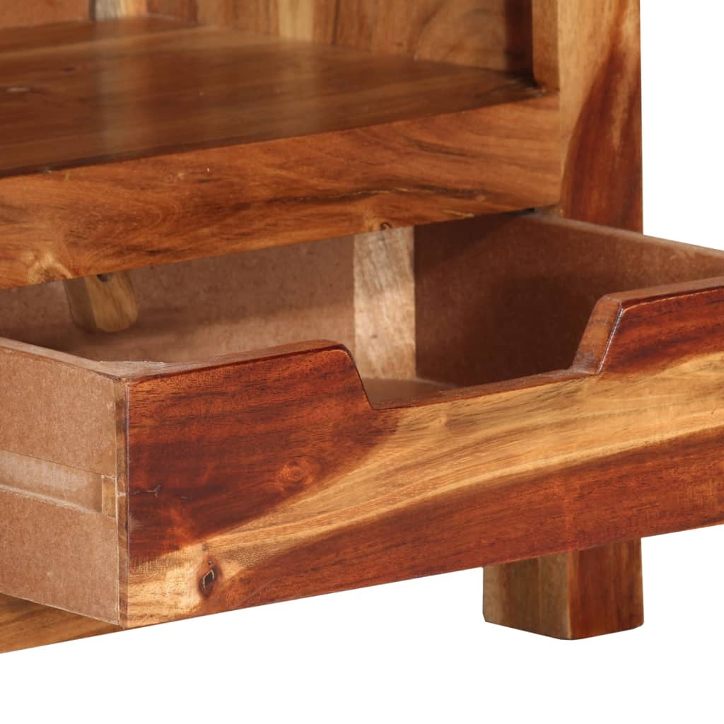 Mueble de TV madera maciza de acacia 110x30x40 cm