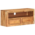 Mueble de TV madera maciza de acacia 110x30x40 cm