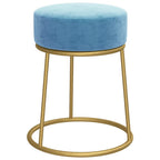 Hocker redondo azul claro terciopelo