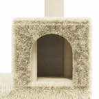 Rascador para gatos con postes de sisal crema 188 cm