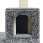 Rascador para gatos con postes de sisal gris claro 188 cm
