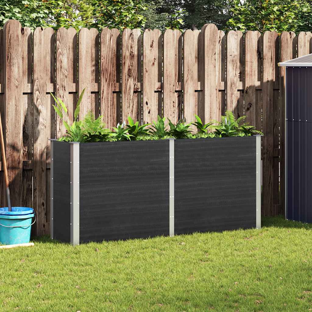 Arriate de WPC gris 200x100x54 cm