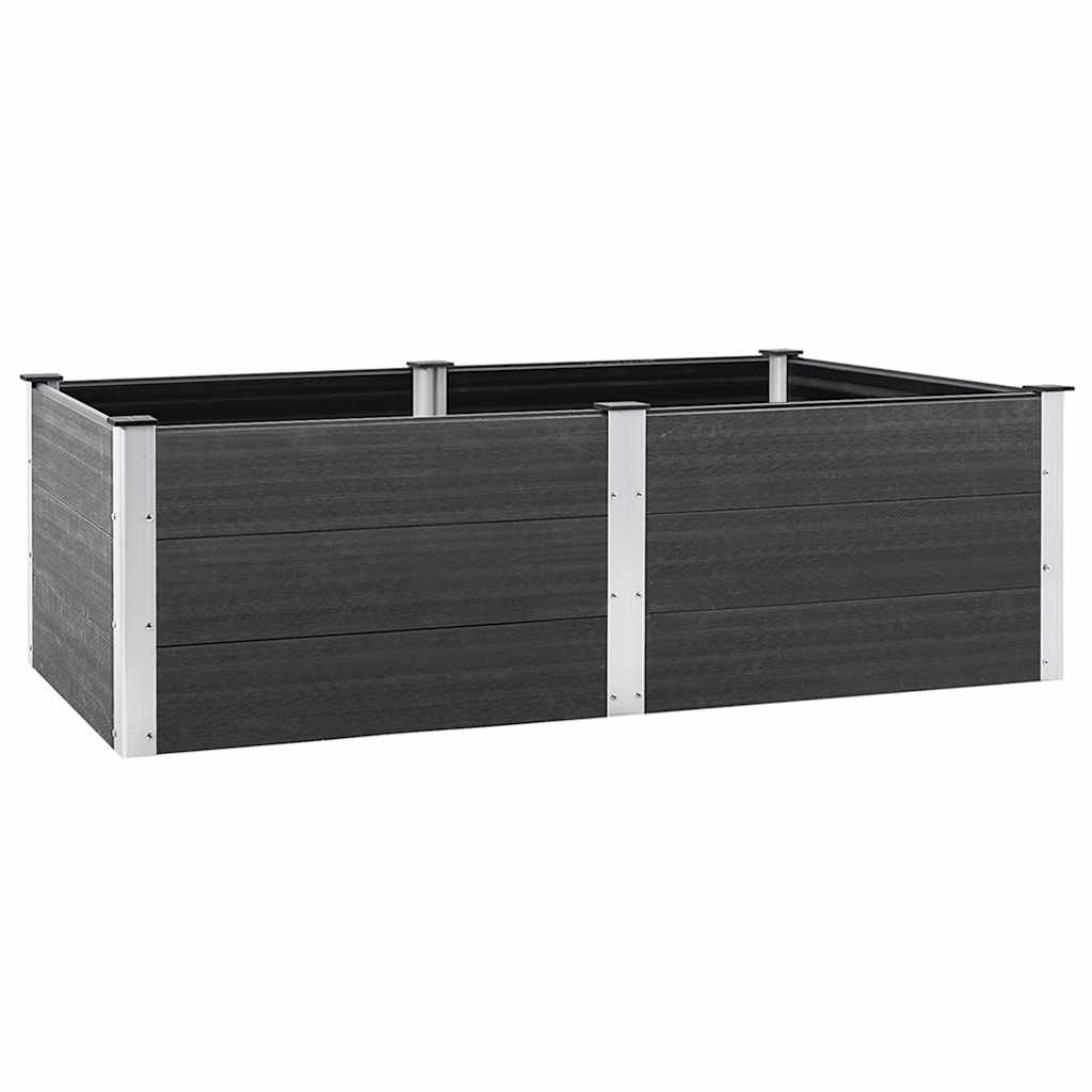 Arriate de WPC gris 200x100x54 cm