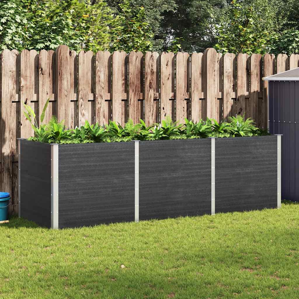 Arriate de WPC gris 200x100x54 cm