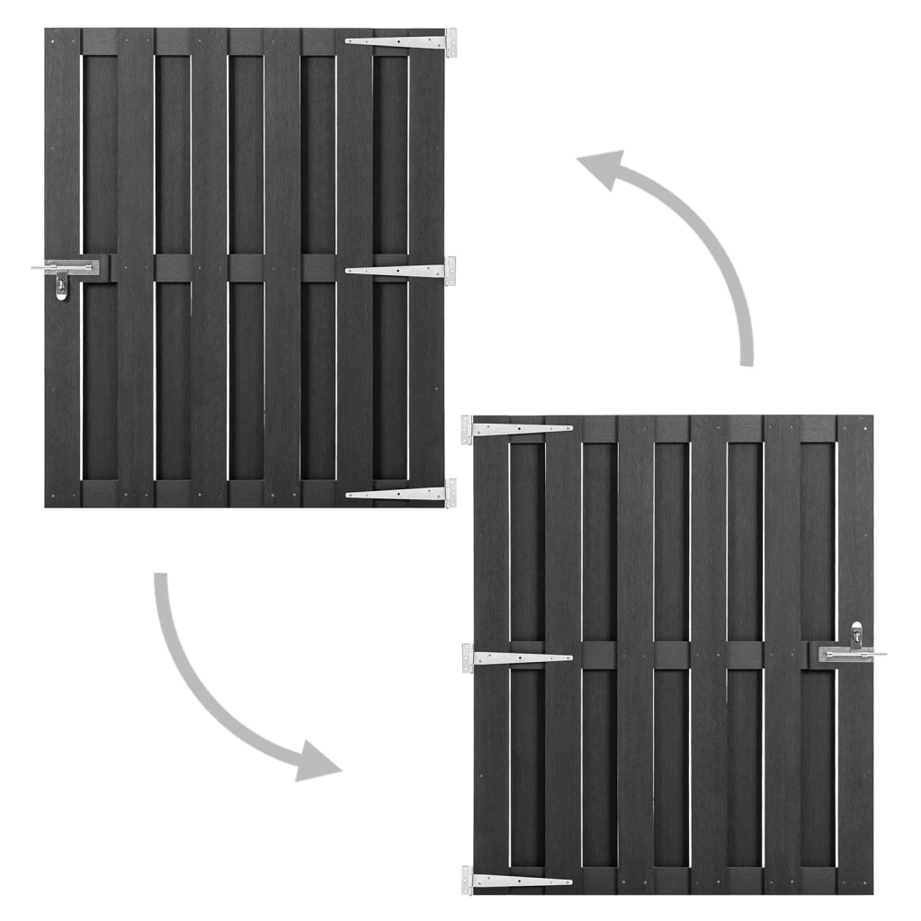 Puerta de jardín de WPC gris 100x112 cm