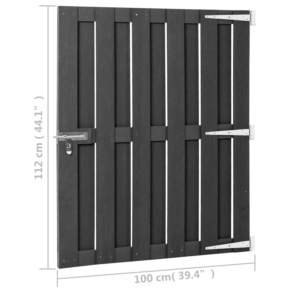 Puerta de jardín de WPC gris 100x112 cm