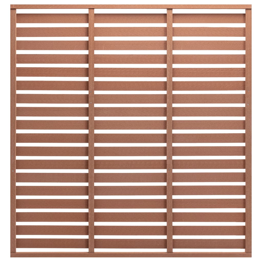 Panel de valla con 1 poste WPC marrón 180x180 cm