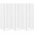 Arriates de gaviones 3 unidades hierro 30x30x100 cm