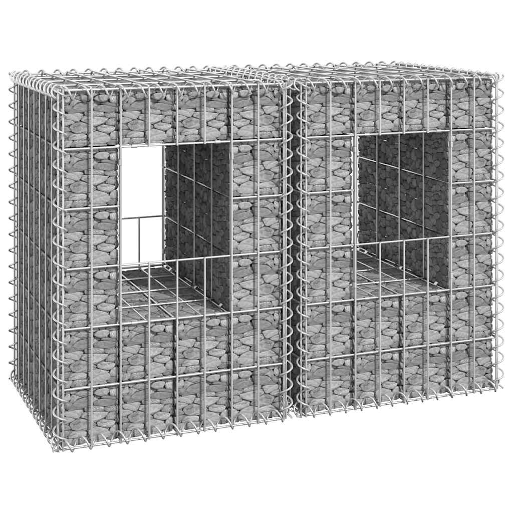 Cestas postes de gaviones 2 unidades hierro 40x40x100 cm