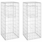 Cestas postes de gaviones 2 unidades hierro 40x40x100 cm