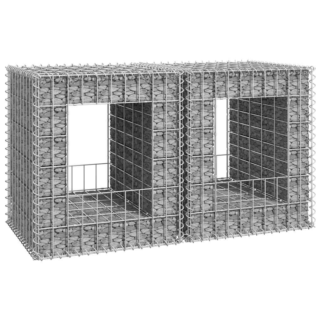 Cestas postes de gaviones 2 unidades hierro 40x40x100 cm