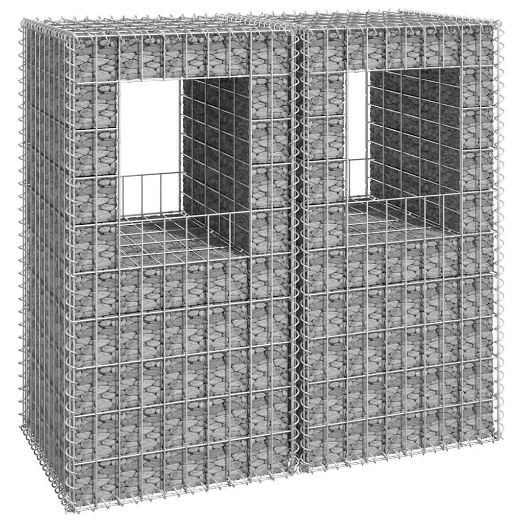 Cestas postes de gaviones 2 unidades hierro 40x40x100 cm