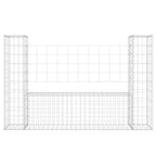 Cesta de gaviones forma de U 2 postes de hierro 140x20x100 cm