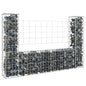 Cesta de gaviones forma de U 2 postes de hierro 140x20x100 cm