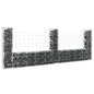 Cesta de gaviones forma de U 2 postes de hierro 140x20x100 cm
