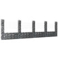 Cesta de gaviones forma de U 2 postes de hierro 140x20x100 cm