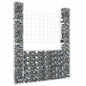 Cesta de gaviones forma de U 2 postes de hierro 140x20x100 cm