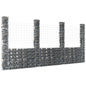 Cesta de gaviones forma de U 2 postes de hierro 140x20x100 cm