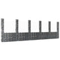Cesta de gaviones forma de U 2 postes de hierro 140x20x100 cm