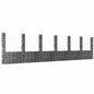 Cesta de gaviones forma de U 2 postes de hierro 140x20x100 cm