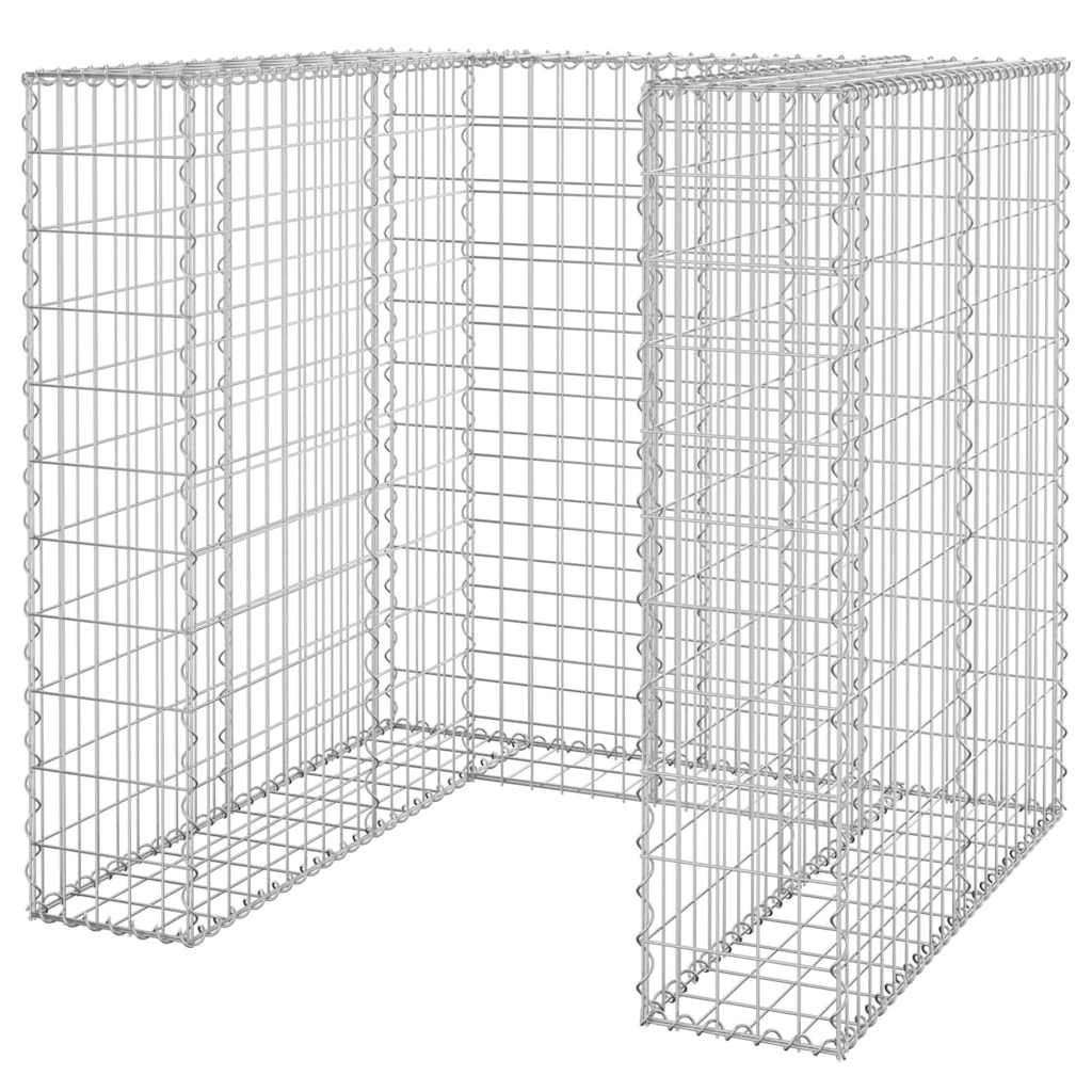 Muro gaviones para contenedor basura galvanizado 110x100x110 cm