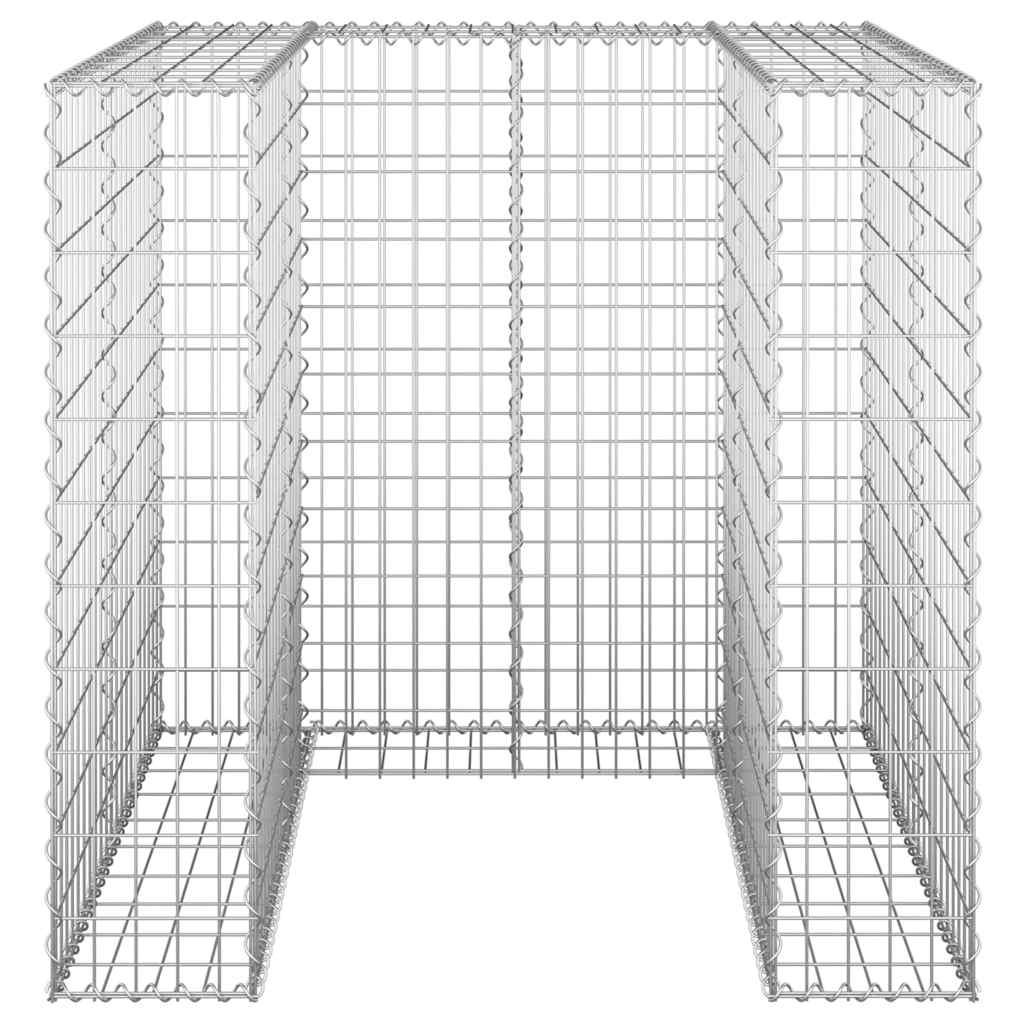 Muro gaviones para contenedor basura galvanizado 110x100x110 cm