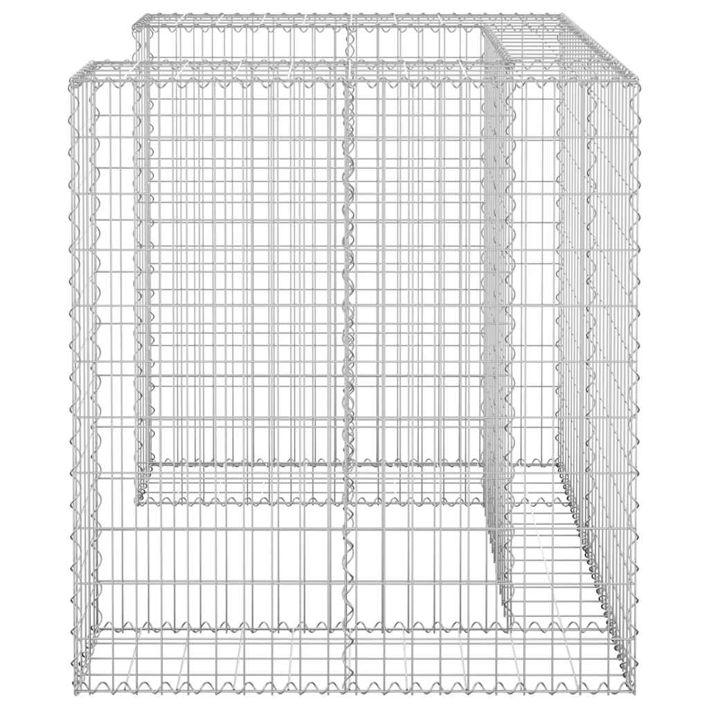 Muro gaviones para contenedor basura galvanizado 110x100x110 cm