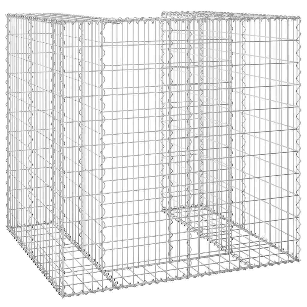 Muro gaviones para contenedor basura galvanizado 110x100x110 cm