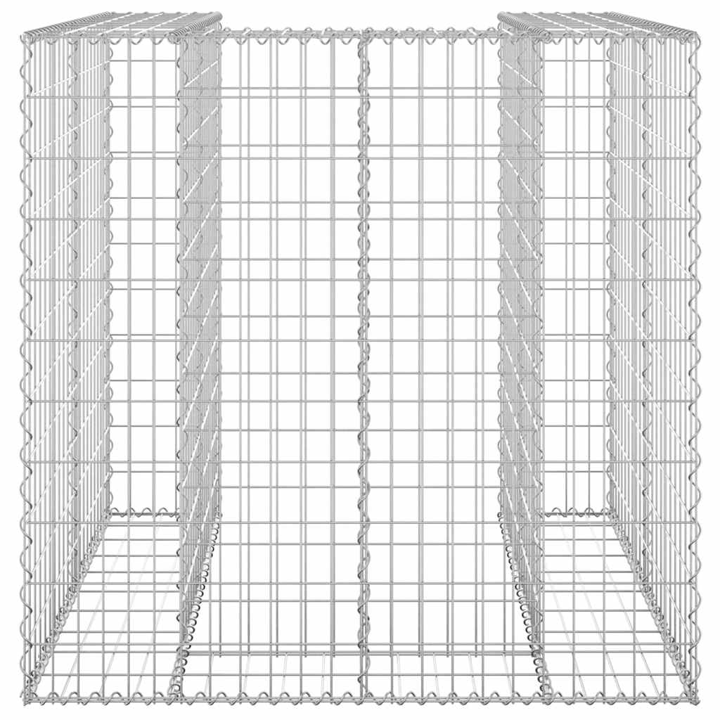 Muro gaviones para contenedor basura galvanizado 110x100x110 cm