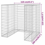 Muro gaviones para contenedor basura galvanizado 110x100x110 cm