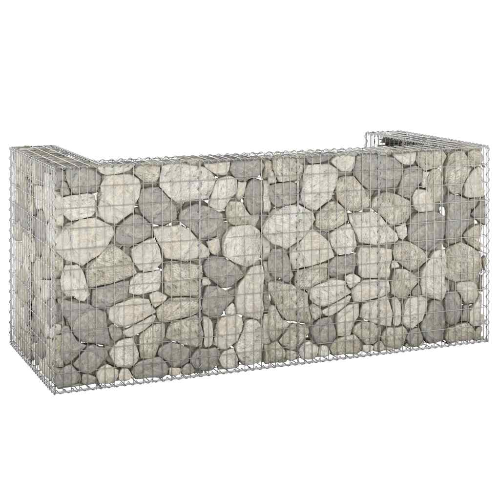 Gabion wall for galvanized trash container 110x100x110 cm
