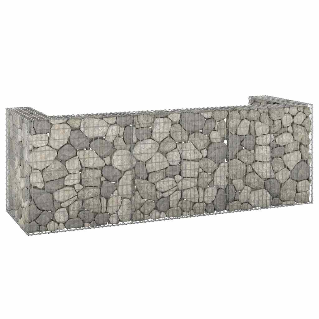 Gabion wall for galvanized trash container 110x100x110 cm