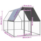 Jaula gallinero de exterior de acero galvanizado 2x4x2 m