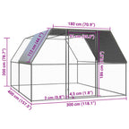 Jaula gallinero de exterior de acero galvanizado 3x4x2 m
