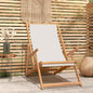 Silla de playa plegable de madera maciza de teca azul