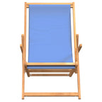 Silla de playa plegable de madera maciza de teca azul