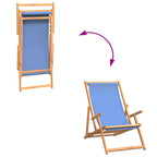 Silla de playa plegable de madera maciza de teca azul